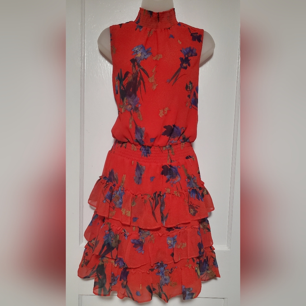 🆕️ NWOT MSK ruffled, floral mini dress, Sz L